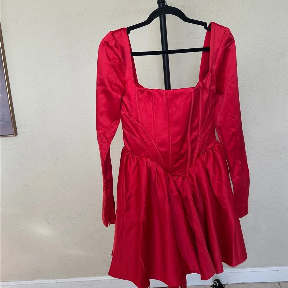 House of CB Red Long Sleeve Dress - Picture 8 of 11